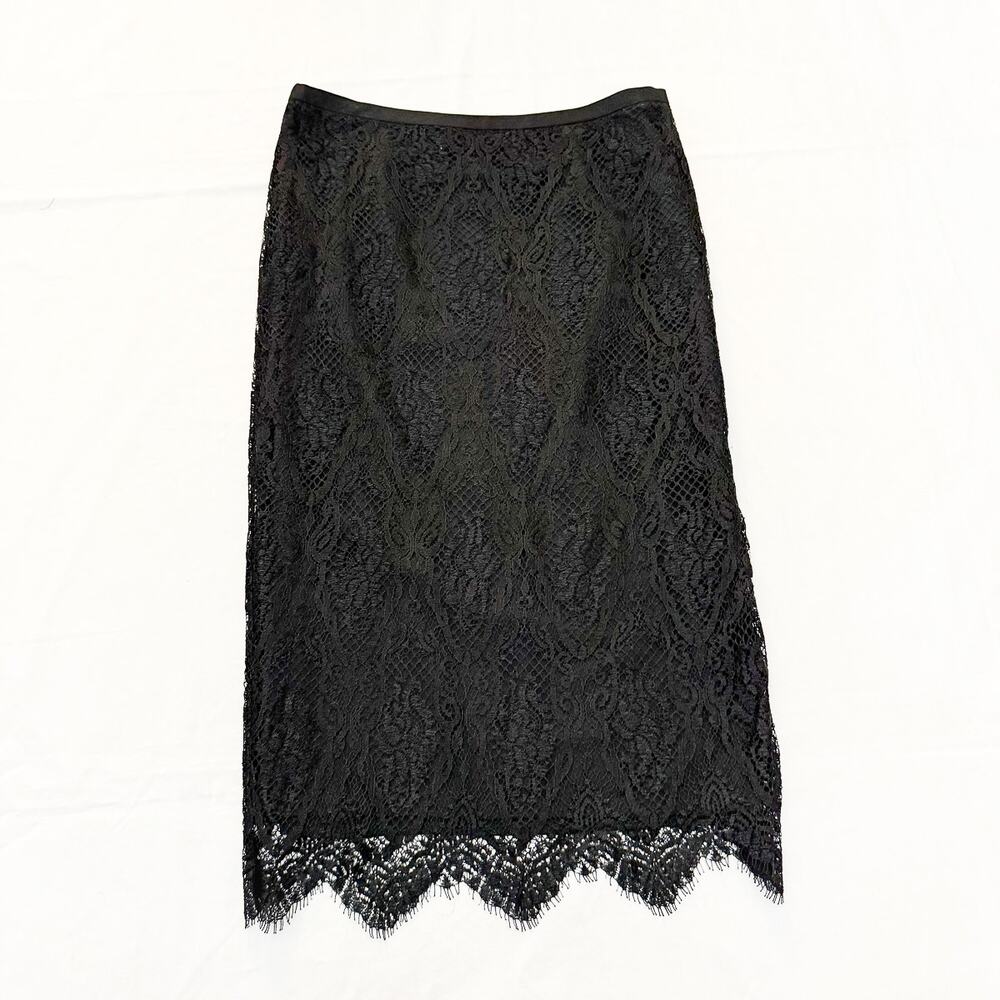 Club Monaco Lace Overlay Black Pencil Skirt Size 4